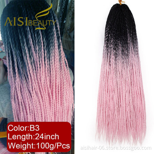 Aisi Beauty Cheap Vendor 24 Inch Long Style Heat Resistant Synthetic Senegalese Twist Hair Braid Hair Extensions For Black Women